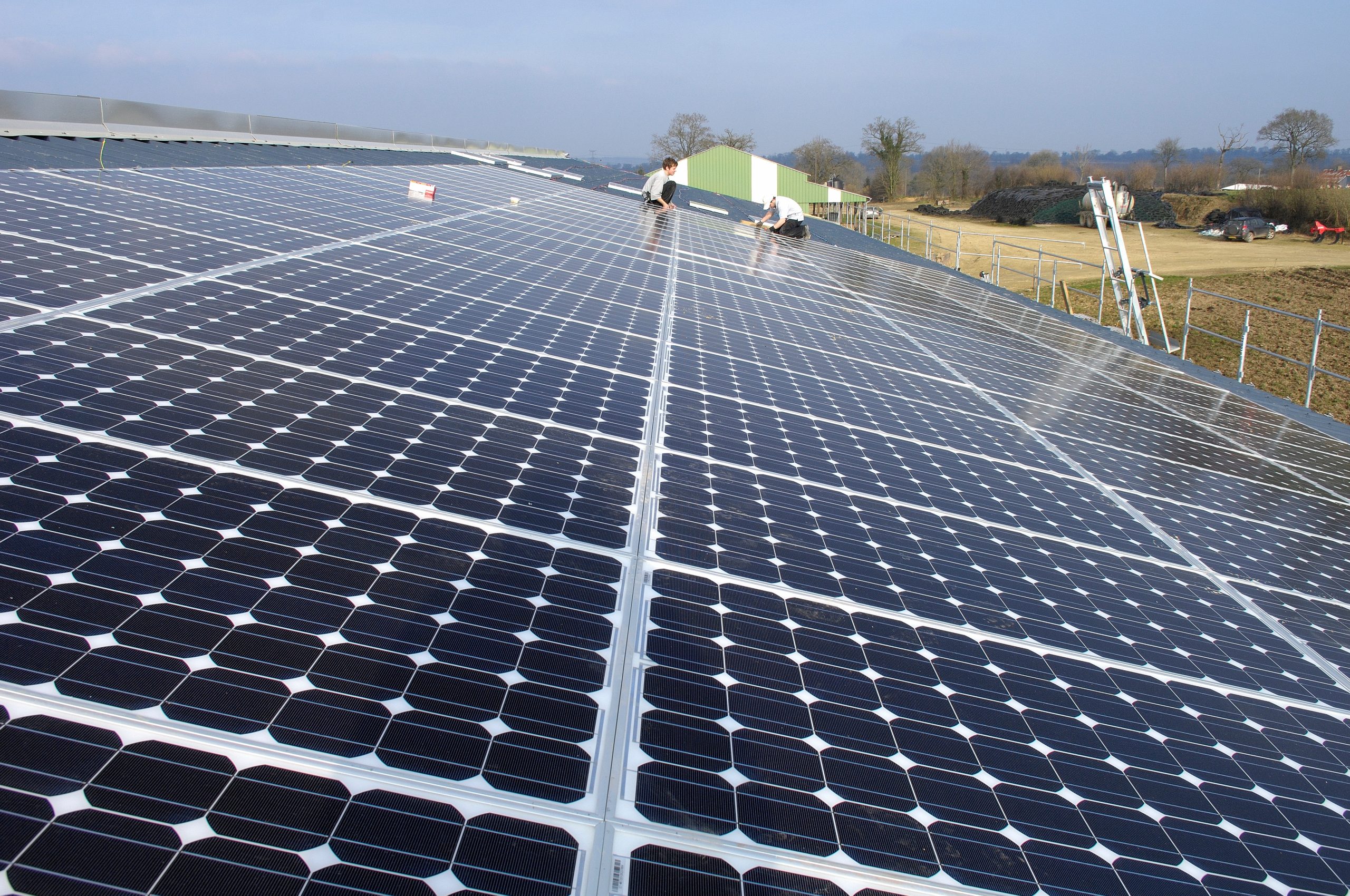 Normandie,,France,,January,2009.,Renewable,Energy.,Photovoltaic,Panel,Installation,On